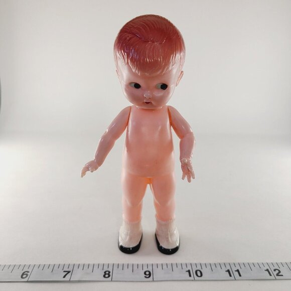 Vintage KNICKERBOCKER Boy BABY DOLL Plastic Jointed Arms 6" - Picture 2 of 5